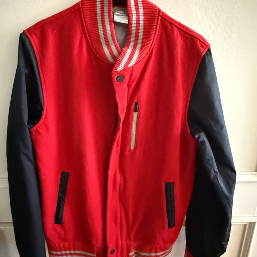 Nike Red and Black Varsity Jacket